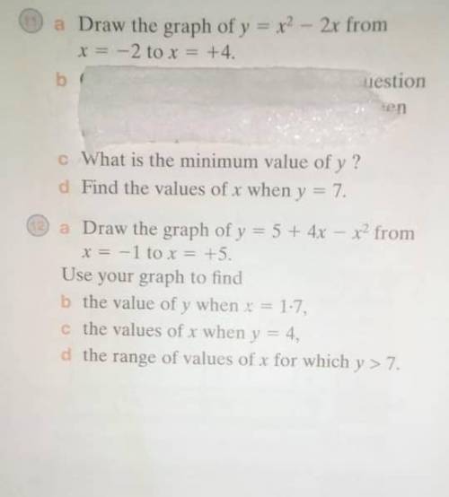 Please help me with quadratic graph