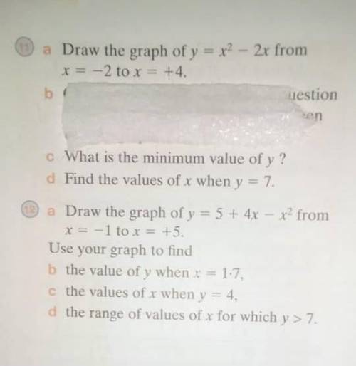 Please help me out with these quadratic functions