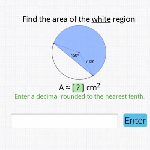 Find the area of the white region