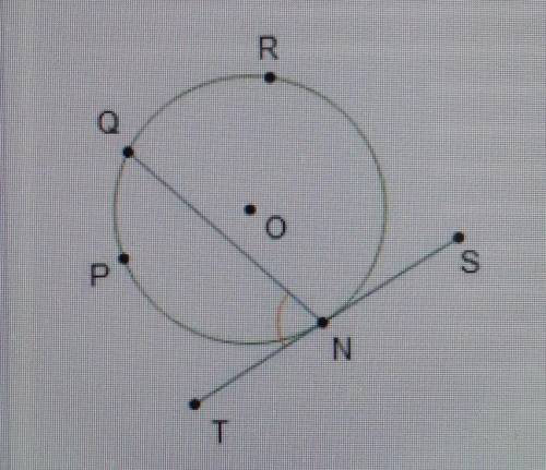 ***BRAINLIEST ANSWER**

Line segment TS is tangent to circle O at point N. If the measure of Angle