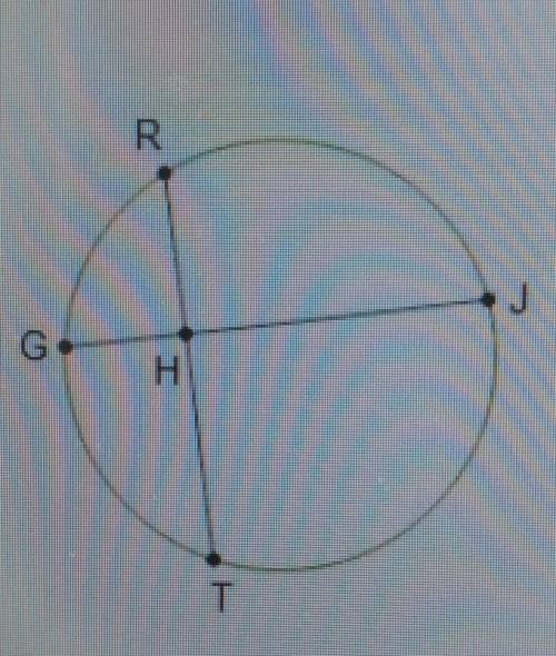 *****(BRAINLIEST ANSWER****)

Segment RT and Segment GJ are chords that intersect at point H. If R