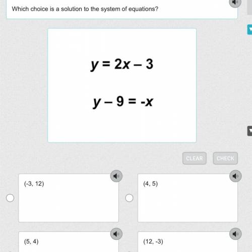 Which choice is a solution to the system of equations?