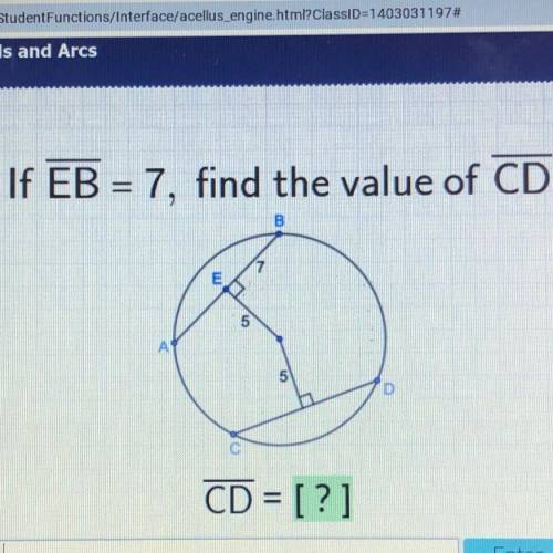 Chords and arcs, find the value of cd