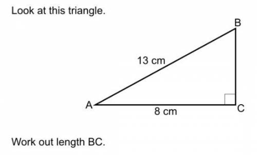 Look at this triangle, work out length of BC