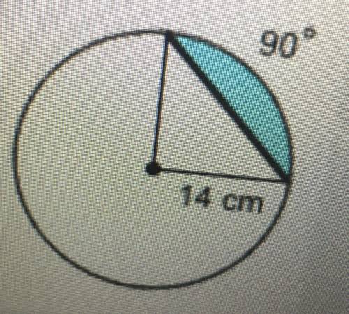 Find the area of the shaded segment. Round your answer to the nearest tenth. Please include units i