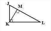 PLEASE HELP!!! In triangle △JKL, ∠JKL is right angle, and KM is an altitude. JK=24 and JM=18, find