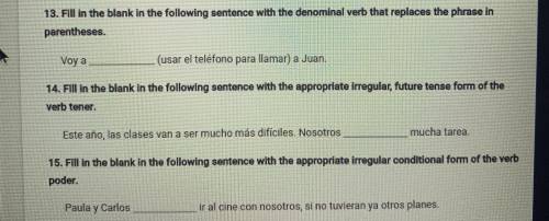 Answer the 3 spanish questions!!! Please and thank you!