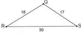 Which of the following applies the law of cosines correctly and could be solved to find m∠Q? ANSWER