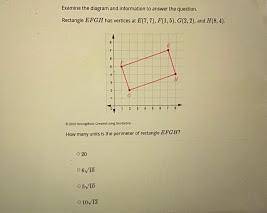 Examine the diagram and information to answer the question. Rectangle EFGH has vertices at E(7,7),