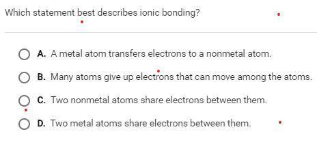 Which statement best describes ionic bonding?