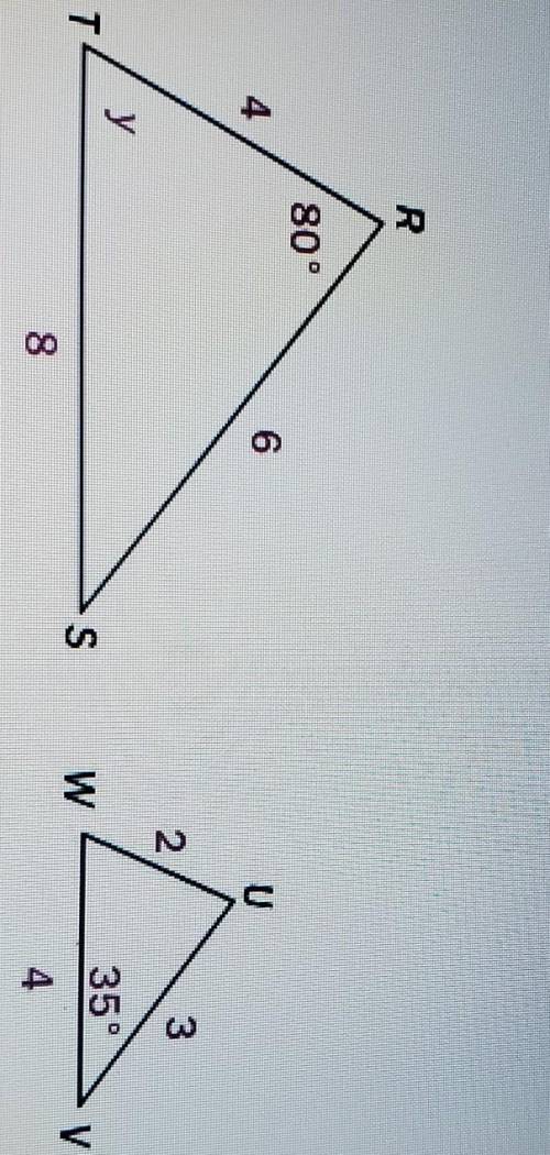 Quiz: Congruent and Similar Figures 4:Classifying Figures

2R380°6U235°TtoV8The two triangles are