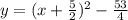 y=(x+\frac{5}{2} )^2-\frac{53}{4}