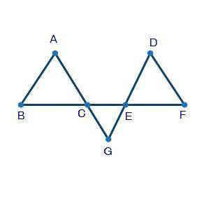 In the figure below, ΔABC ≅ ΔDEF. Point C is the point of intersection between and, while point E i