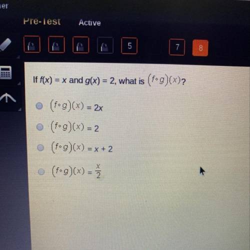 If f(x)=x and g(x) =2, what is (f•g)(x)