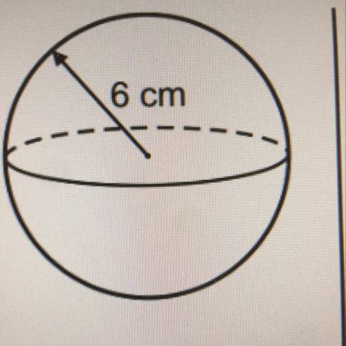Work out the surface area of this sphere.
Give your answer to 1 decimal place.