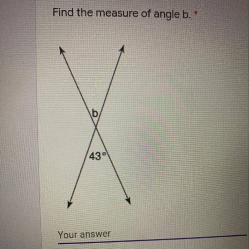 Find the measure of angle b
your answer _____