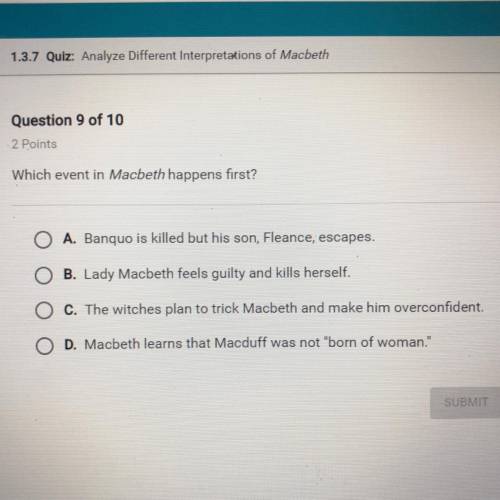 Which event in Macbeth happens first?