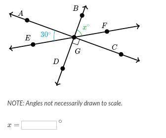 Finding angle measures between intersecting lines