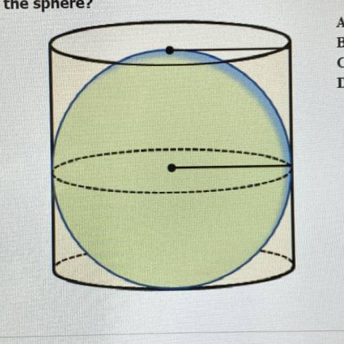 A sphere fits perfectly into the cylinder as shown, touching the top and bottom of the

cylinder.