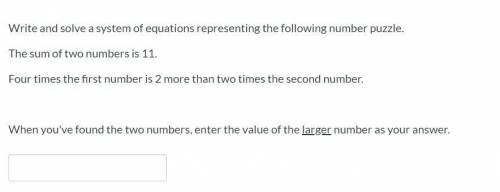 Write and solve a system of equations representing the following number puzzle. The sum of two numb