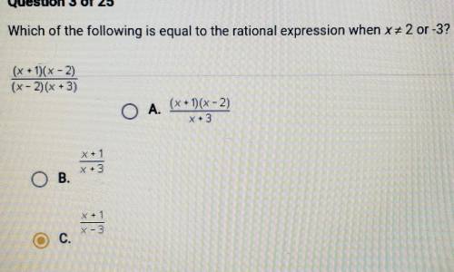 Which of the following is equal to the rational expression when x does not equal 2 or -3