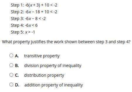 Select the correct answer. Michael solved this inequality as shown: