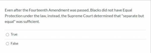 Even after the Fourteenth Amendment was passed, Blacks did not have Equal Protection under the law,