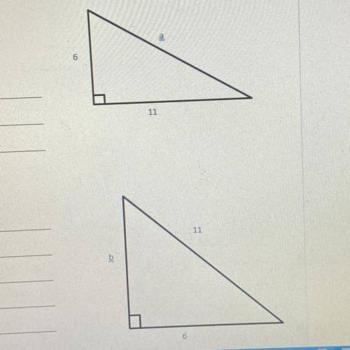 What is the surd of these two right angled triangles