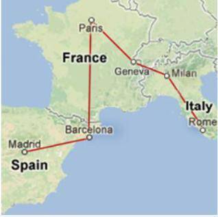 Janelle and her family are traveling around Europe by train. Their trip will begin in Madrid, Spain