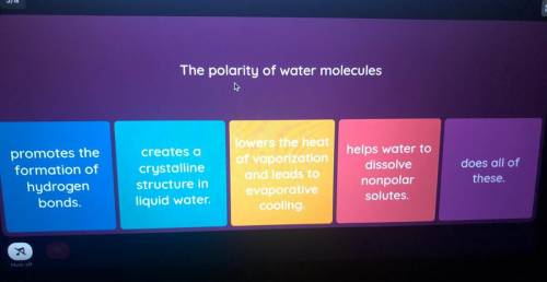 Water polarity. Which is the correct answer?