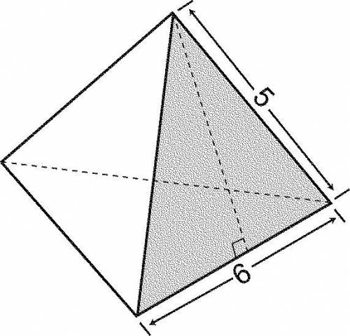 Find the surface area of the regular pyramid shown in the accompanying diagram. If necessary, expre