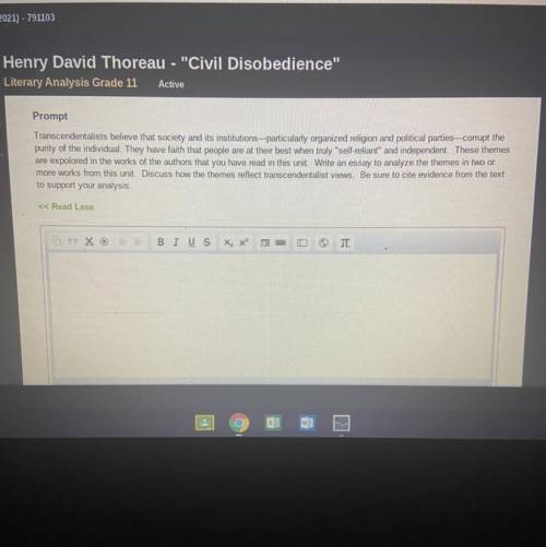 PLEASE HELP IT IS URGENT !!!Henry David Thoreau - Civil Disobedience

Literary Analysis Grade 11