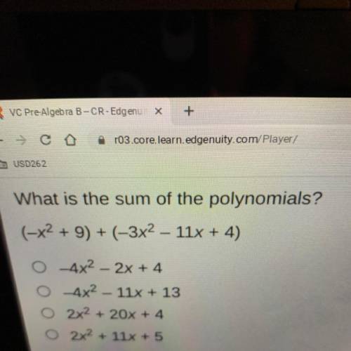 What is the sum of the polynomials?