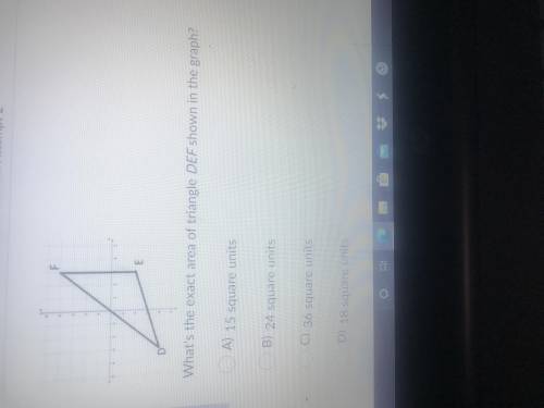 What’s the exact area of triangle DEF shown in the graph?