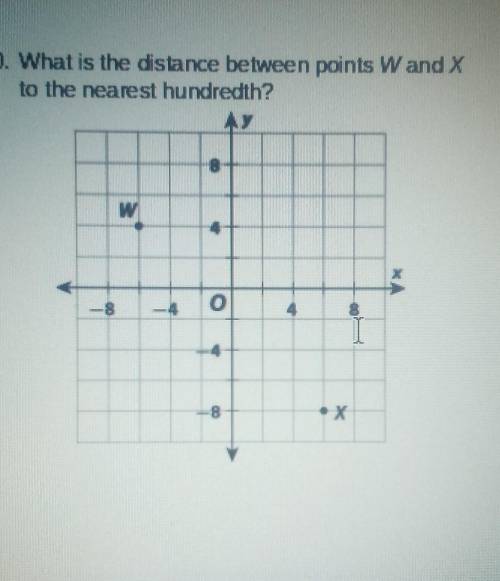 What is the distance betweem points W and X to the nearest hundredth?