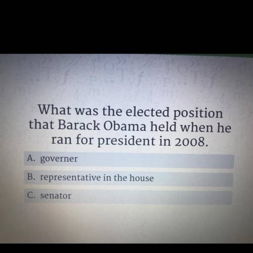 What was the elected position that Barack Obama held when he ran for president in 2008.