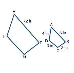 PLEASE HELP ME!! Quadrilateral ABCD in the figure below represents a scaled-down model of a walkway