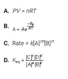Which of the following shows how rate depends on concentrations of reactants?