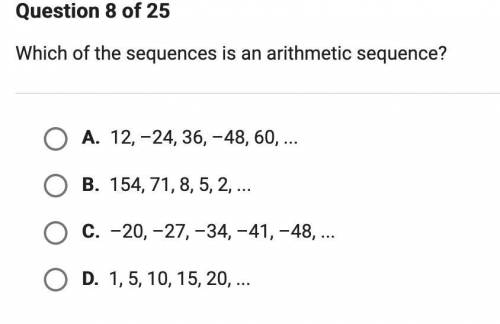 Which of the sequences is an arithmetic sequence