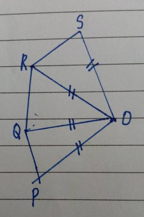 Based on the diagram , P, Q, R and S are four vertices of a regular polygon with centre O.

1)Give