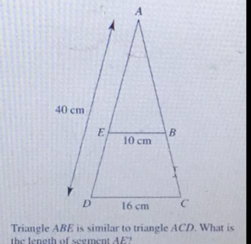 PLEASE HELP!! is it 
A) 4 cm
B) 64 cm
C) 25cm
D) 160 cm