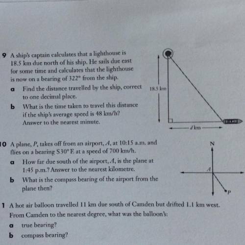 If you're good at trigonometry please help me with question nine a and b and show full working out
