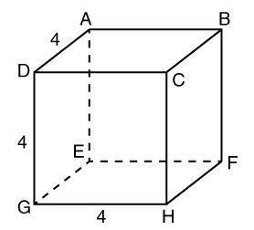What is the shape of the cross-section formed when a plane containing line AC and line EH intersect
