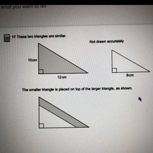 Text: these two triangles are similar

Values from left to right: 10, 12, 9
What is the area of th