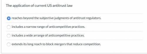 The application of current US antitrust law.