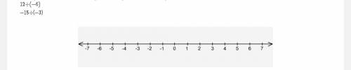Which points on the number line represent the quotients of these expressions? 12 divided ( -6)

-1