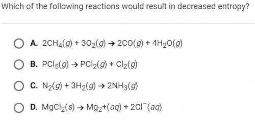 Which of the following reaction would result in a decrease in entropy?