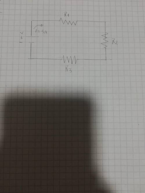 En la figura se muestra un circuito eléctrico. Si los valores de las resistencias R1, R2 y R3 son d