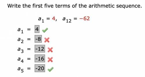 Write the first five terms of the arithmetic sequence.