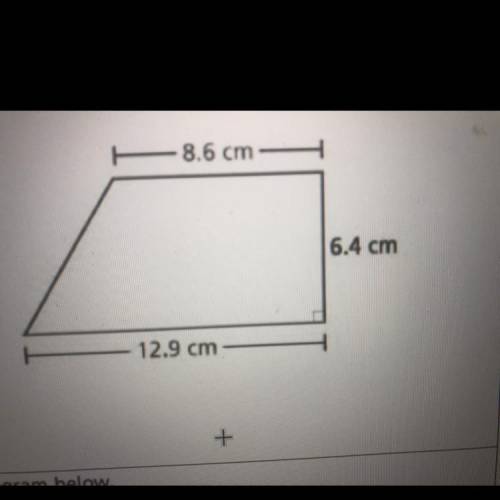 What is the area, in square centimeters of the trapezoid below?